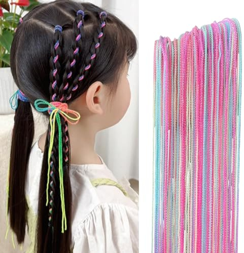Katyjun 120 Stück Haarsträhnen zum Einflechten, Bunte Haarsträhnen Kinder