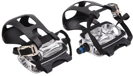 Perfeclan Pedales para Bicicleta estática con Eje de 1/2 y Correas de sujeción