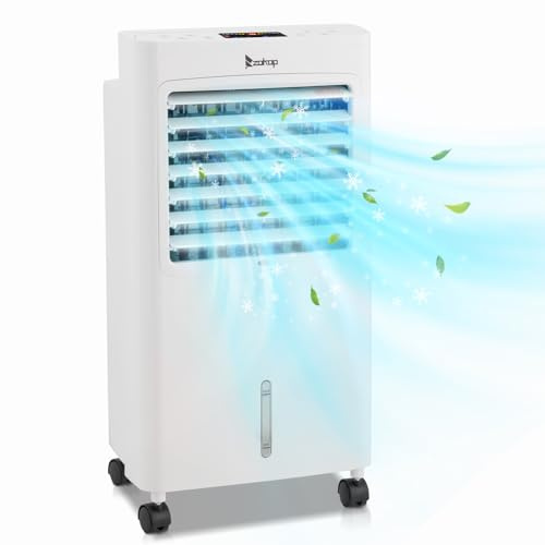 Bonnlo Mobile Klimaanlage, 4-in-1 tragbare Klimaanlage, Klimagerät ohne Abluftschlauch, Mini Klimaanlage mit Fernbedienung und LCD-Bildschirm, geeignet für zu Hause, Büro und Camping, Weiss (8L)