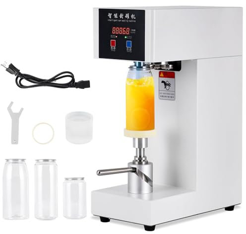 Commercial Benchtop Can Seamer, Electric Can Cup Sealer with Smart Counter Semi-Automatic Tin Can Glass Bottle Sealing Machine for 55 mm/2.2 inch Diameter Pop,110V