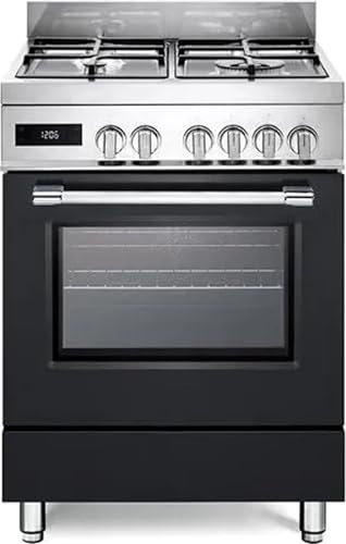 PRO66MALPZ Cuisinière à gaz avec four électrique 60 x 60 cm Inox et noir Classe énergétique A