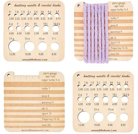 Stricklehre | Zählrahmen Lineal Stricknadellehre und Lineal | Square Wood Control Strickwerkzeug für regelmäßiges Lineal, Stricken von Pullovern