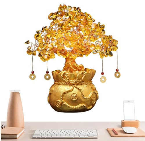 Chinesischer Geldbaum | Glück Citrin Bonsai Symbol des Wohlstands mit