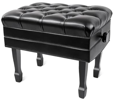 Tabouret de piano en cuir – Banc de rangement réglable avec coussin imperméable et intérieur solide, idéal pour le rangement de la musique | Coiffeuse de luxe