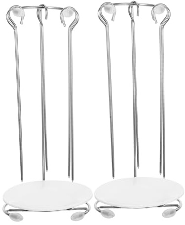 HIAKDOFT Edelstahl Grillspieß Aufhänger 2 Stück Für Barbecue Outdoor Hitzebeständiges Abnehmbares Bbq Gestell Mit Tropfschale Praktisches Grillzubehör Für Familiengrill