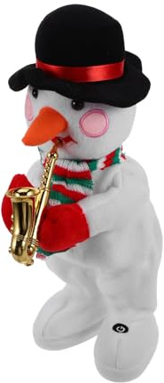 Milisten Musikalischer Elektrischer Schneemann Plüschpuppe Weihnachtsdeko Tanzend Singend Weihnachtsfigur Kuschelig für Wohnzimmer Büro Hotel