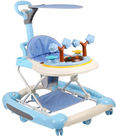 3 in 1 Lauflernhilfe für Babys, mitwachsend, mit abnehmbarem musikalischen Aktivitätstablett, Lauflernhilfe für Babys, mit Universalrad und verstellbarer Höhe, von 6 bis 18 Monaten (69x74x83 cm)