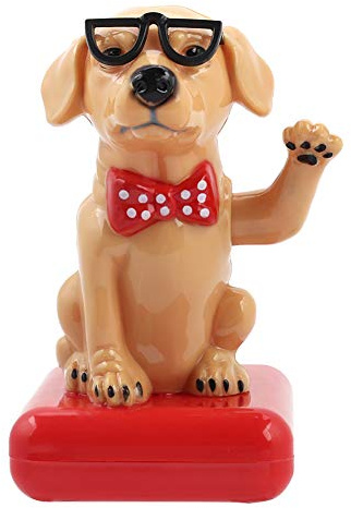 Ejoyous Wackelhund Solarbetrieben, Golden Retriever Schaukel Deko Auto Solar Wackelhund Ornament Lustiges Schaukel Welpe, für Zuhause Büro Tisch Schreibtisch Armaturenbrett Auto Deko (Golden