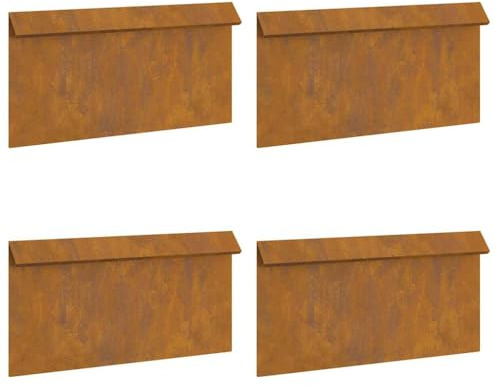 vidaXL Valla para Caracoles 4 uds. 50 x 3,5 x 25 cm Acero Oxidado