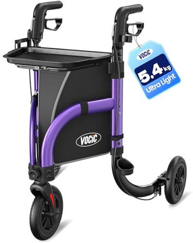 VOCIC Z25 Pro 3 Wheel Walker with Non-Slip Tray,Lightweight Rollator Walker