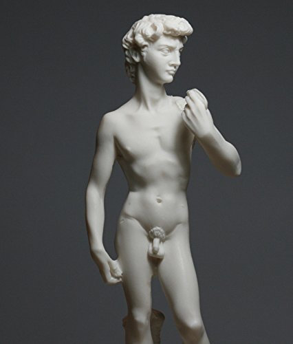 King David Michelangelo Alabaster-Statue, handgefertigt, 24 cm