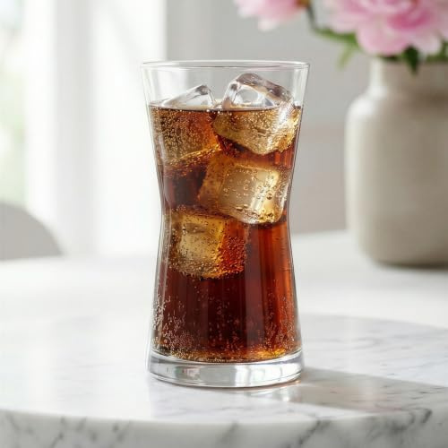 LAV 6x Clear 350ml Derin Highball Glasses - Tall Hi Ball Glass Water Gin Juice Cocktail Drinking Glassware Tumblers Set