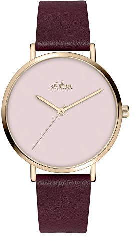 s.Oliver Damen Analog Quarz Armbanduhr mit Lederarmband
