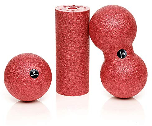 BODYMATE Mini-set för Fascia, Mini-foamroller L15xD6cm, Kula D8cm och Duo-boll D8cm i en uppsättning