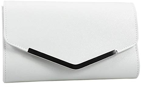 VALICLUD Weiße Abendtasche Handtasche Hochzeit Nachricht Tasche Clutch Bag Geldbörse einfache Kette Tasche für Frauen Damen