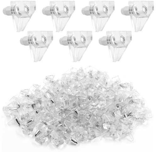 Uenhoy 100 Stück Regalstützen 5 mm (3/16 Zoll) transparente Kunststoff-Regalstifte kleine Regalhalter Pins für Schränke, Kleiderschränke, Bücherregale