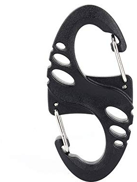 S Biner SlideLock Dual Locking Carabiner Climbing Hook S Type Carabiner Dual Buckle Keychain Mini Black
