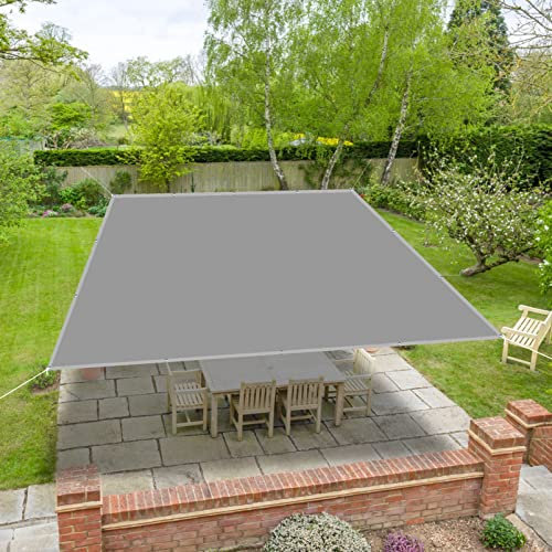 Tenda a Vela Parasole 2 x 4 m Quadrato impermeabile Vela Ombreggiante, La Distanza Tra i Fori è di 50 cm con Funi di Tensione, per Terrazze, Balconi, Grigio Chiaro