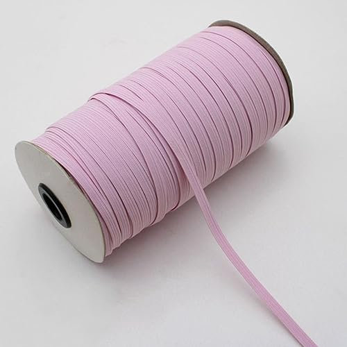 Banda elástica suave de 25 metros y 6mm, bandas de goma para la piel, ropa interior, decoración de pantalones, correas para costura de ropa DIY, accesorios para la cintura-rosa,6mm