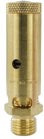 Fittingstore - TÜV-Sicherheitsventile (DN8), 6 bis 20 bar, Messing Überdruckventil Kompressor (Gewinde: G 1/4, Ansprechdruck: 11 bar)