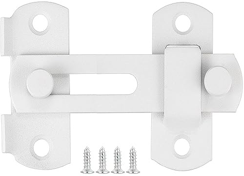 Litensh 180° Flip Sliding Stainless Steel Door Bolt Latch Lock for Gate Barn Window Wine Cabinet Bathroom Garage Garden White
