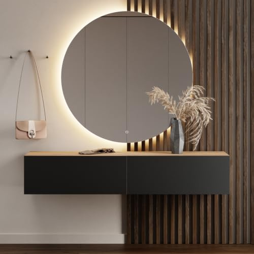 Planetmöbel Flur Möbel Garderobe 160 cm Hängeschrank | Kompaktgarderobe, Garderobenschrank schmal mit Klappe, Dielenschrank mit Stauraum, Wandgarderobe hängend / stehend