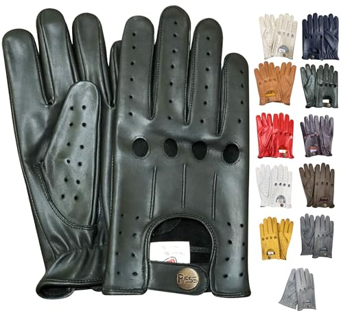 PSS Classic Full-Finger Unlined Leather Driving Gloves for Men-chauffeur Vintage Retro Style for cycling riding gym wheel chair summer mittens 507