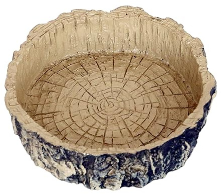 Tree Trunk Feeding Dish Bowl,Reptile Water Dish Food Bowl, Amphibians Tree Trunk Water/Food Bowl, Premium Resin Reptile Feeding Terrarium Bowls for Bearded Dragon Lizard Gecko
