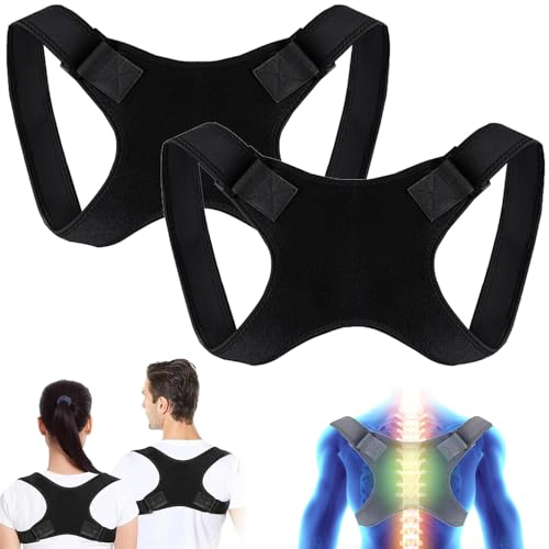 YWKJDDM Rücken Geradehalter, 2 Stücke Haltungstrainer zur Haltungskorrektur, Rückenstützgürtel Schultergurt zur Haltungskorrektur des Rückens Rückenschmerzen für Männer und Frauen