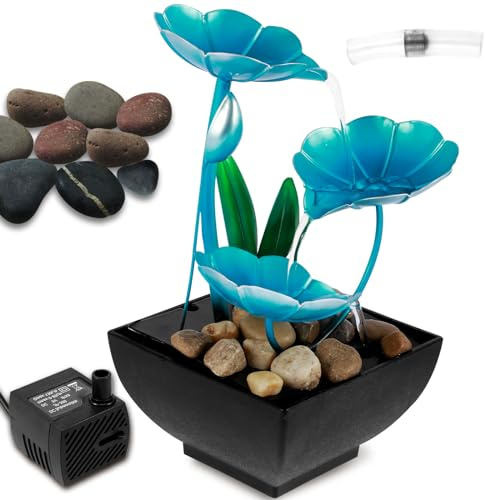 Fontana d'acqua per interni, da tavolo, decorazione a cascata, alimentata tramite USB, per rilassamento, meditazione, creativa, da scrivania, fontana, fontana, fontana, fontana, fontana, fontana, per