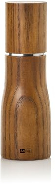 AdHoc MP847 manuelle Salzmühle oder Pfeffermühle LEVO 15 cm | langlebiges Keramik Mahlwerk & edler Holzkorpus | Mahlergebnis fein bis grob | simple Bedienung & elegantes, modernes Design (Nussbraun)