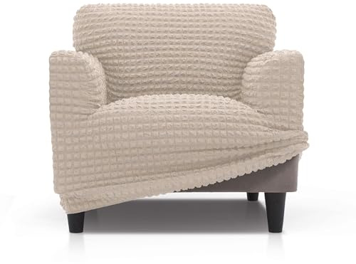 FAVERTI® Housse de Fauteuil Super élastique Universelle de 70 à 110 cm | Modèle BUFALI | Housse idéale pour Toute Forme de Fauteuil | Protecteur de qualité en Tissu Jacquard 3D Toucher Coton