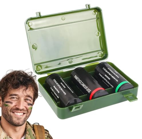 Peinture pour Le Visage de Chasse, Maquillage Camouflage, Maquillage pour Cacher la Chasse | Bâtons de Peinture Camouflage 3 Couleurs, Multifonctionnel pour la Chasse et le Camping