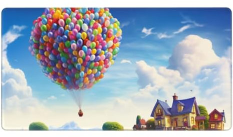 Gaming Mauspad XXL 700x300x3mm Mousepad Verlängertes Groß Mauspad Schreibtischauflage,Genähte Kanten Rutschfeste Gummibasis,Verbessert Präzision Geschwindigkeit Home Office Bunter Heißluftballon L-245