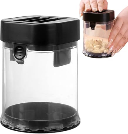 Premere Aglio Cutter: Taglierina Manuale Aglio Con Contenitore Di Stoccaggio - Dispositivo Da Cucina Multifunzionale E Rimovibile, Fondo Anti Scorrevole Per Vari Ingredient