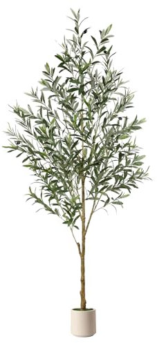 Alupssuc 60cm Olivenbaum Künstlich, Künstliche Olivenbaum Pflanzen Große Fake Tropische Plastik Pflanze im Topf für Indoor Outdoor Haus Büro Balkon Moderne Garten Dekoration