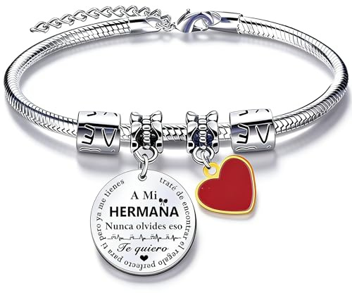 QTQTLP Pulsera Hermana Regalo de Hermana Regalo de Cumpleaños Pulsera Personalizada Mujer
