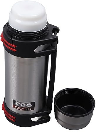 Qcwwy Botella de Agua Aislada de Vacío Jarra de Doble Capa de Acero Inoxidable 2L para Viajes Externos, Rendimiento de Aislamiento Fuerte, Bebidas Calientes, Diseño Multifuncional