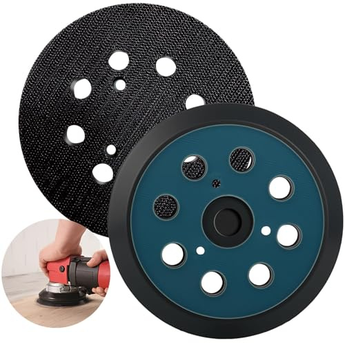 125mm/5 Inch 8 Hole Orbital Sander Backing Pad for Makita BO5041/BO5041K | 2Pcs Replacement Orbital Sander Pads for BO5030/BO5030K, BO6050J, BO3700, BO4900, Pad Hook & Loop Base Rubber Sander