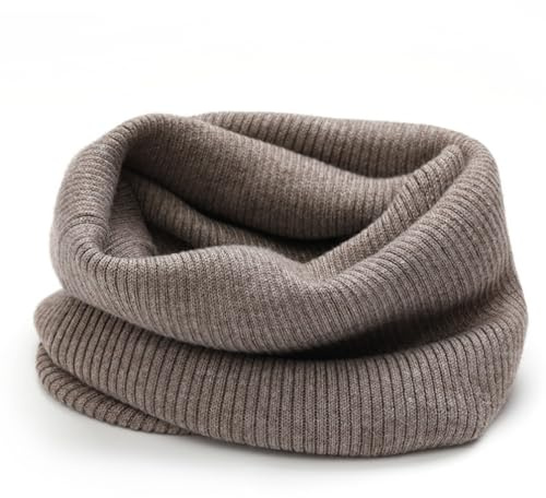 YWTAENOH Kaschmir-Schals für Damen und Herren, Halswärmer, gestrickt, kreisförmig, dick, Unendlichkeitssymbol, camel, Einheitsgröße
