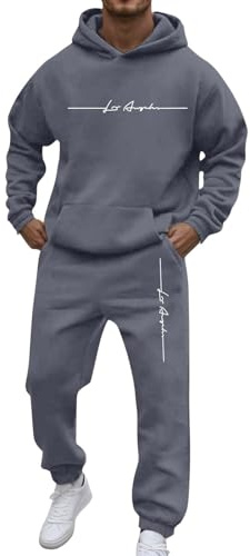 Mfhmom Jogginganzug Herren Trainingsanzug 2 Teilig Sportanzug Schwarz Hoodie und Baggy Jogginghose Tracksuit Set Buchstaben Design y2k Streetwear Freizeitanzug Geschenke für Minimalisten