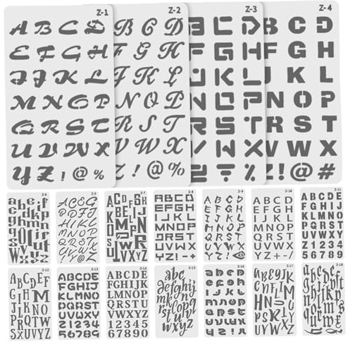 SOLUSTRE 20 Buchstaben Schablonen A6 Wiederverwendbare Kunststoff Vorlagen Zum Malen Zeichnen Basteln Scrapbooking Selbstgemacht Journal