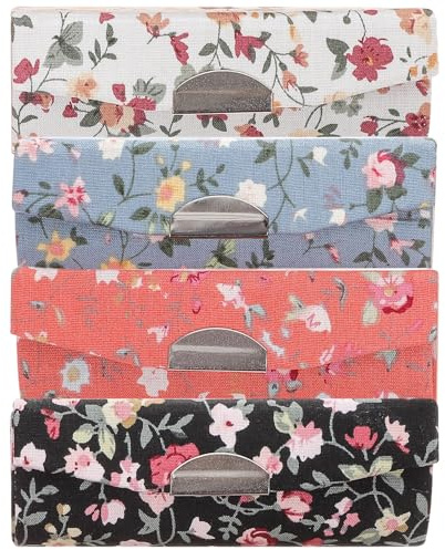 Veemoon Soporte para Lápiz Labial Espejo y Cierre de Botón, Caja Decorativa Pequeña para Pintalabios, Set de 4 Piezas para Organizar Cosméticos en Bolso