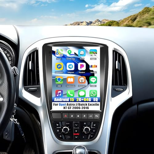 OiLiehu 2G + 64G Android 15 Dual Din Radio Carplay Android Auto per Opel Astra J/Buick Excelle XT GT 2006-2016 Autoradio con schermo 9.7 pollici con Bluetooth/SWC/FM RDS/WiFi/GPS/telecamera posteriore