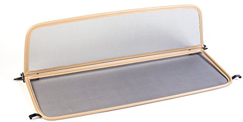 GermanTuningParts Déflecteur de Vent pour Ford Mustang 5 (2005-2014) - Pliable - avec Fermeture Rapide - Beige | Filet Anti-Remous Coupe | Déflecteur d'air