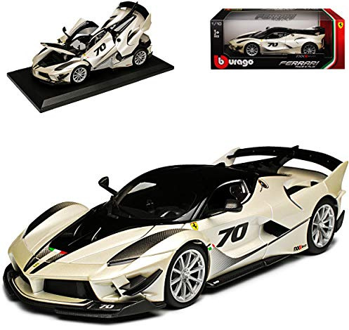 Bburago Ferrari FXX-K Evo Coupe Weiss Grau Nr 70 mit Sockel 18-16010 1/18 Modell Auto mit individiuellem Wunschkennzeichen