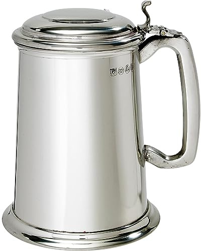 Zinn mit Deckel Krug 1 Pint Alles Poliert mit Merkmal Touchmark Rein Schwer Messgerät Bier Krug Möglich für Gravur Personalisierte Geschenke für Männer und Frauen