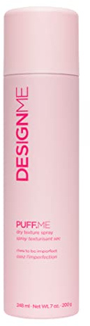 Design.Me PUFF.ME - Spray voluminizador de textura seca para el cabello, laca ligera para cabello liso u ondulado, spray de textura de cabello fino seguro para el color, texturizador de cabello sin