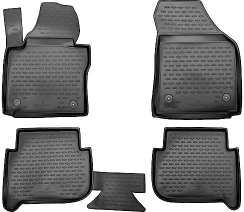 WALSER XTR Gummi Fussmatten Auto für VW Touran I, II, 5 Sitze, 2003-2015, 100% passgenaue Auto Fußmatten, robuste Universal Fußmatte Auto, Gummimatten Auto, Auto Fussmatten Gummi