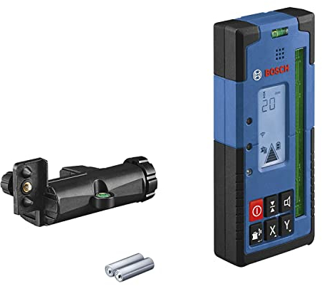Bosch Professional Laserempfänger LR 65 G (Empfängerhalterung RB 60, 2 AA-Batterien, Reichweite: bis zu 325 m Radius, ideal für Rotationslaser GRL 650 CHVG)